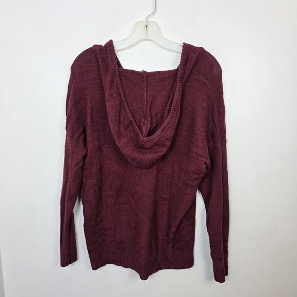 American Eagle Maroon Wool Blend Comfy Outdoor Hooded Pullover Sweater Size XS - Picture 7 of 8